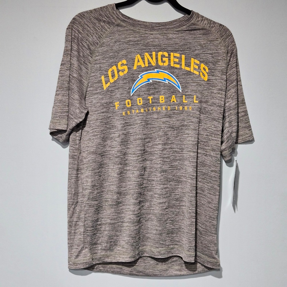 Los Angeles Chargers Football T‎ Shirt NFL Fanatics Mens Gray Medium